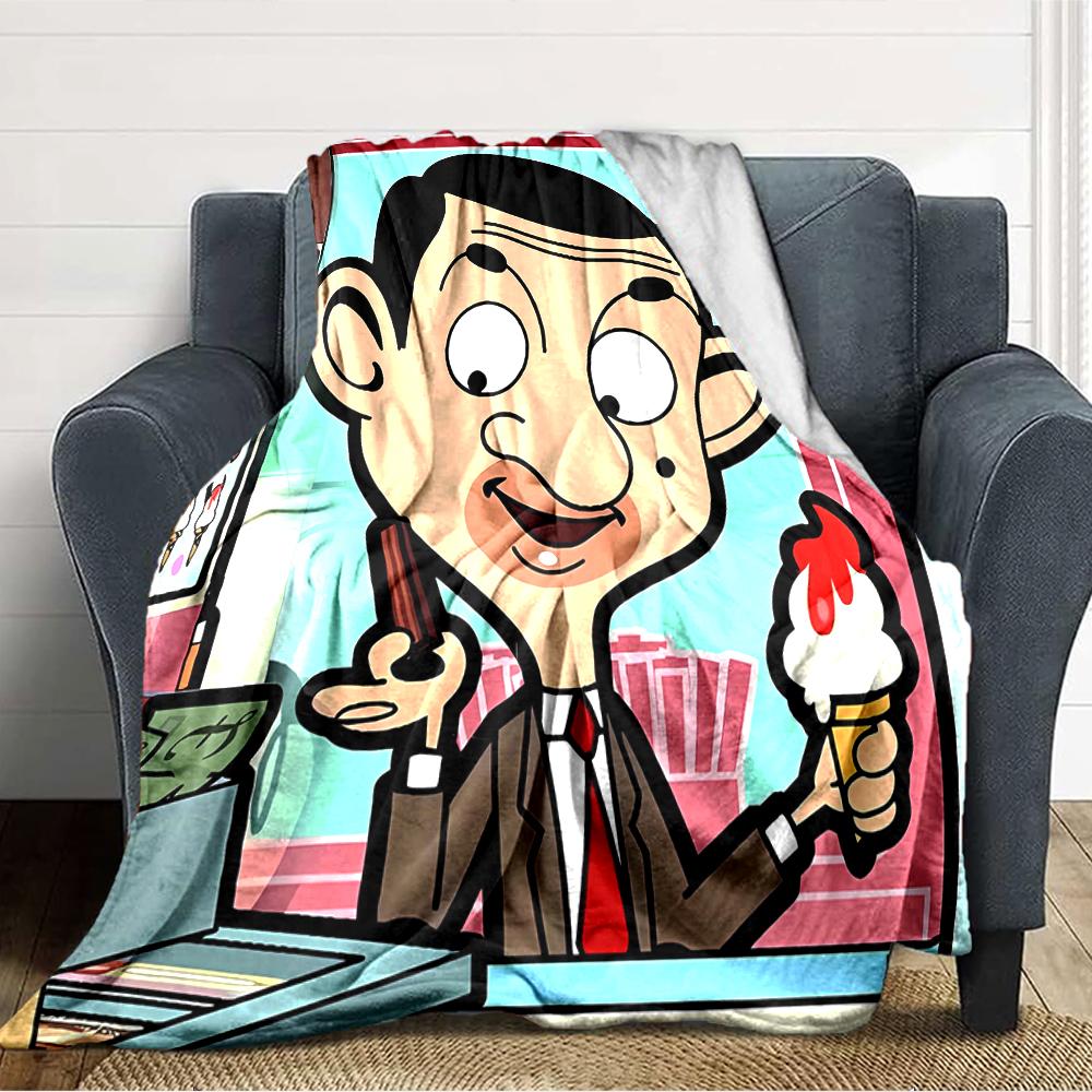 1pc Mr Bean1 Blanket, Gift, for Men and Women, Soft Blanket, Good for Sofa Bed Couch Travel, Lightweight Flannel Blanket