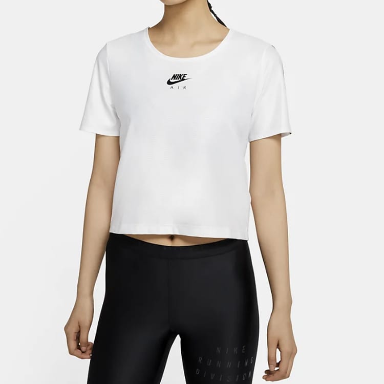Nike T Shirts Women's White Crew Neck Moderate Straight Fit CU3059-100