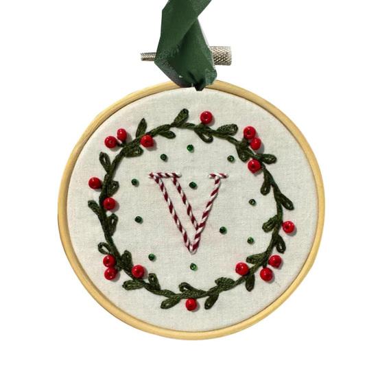 Yousheng DIY Embroidered Christmas Ornament Embroidered Initial Crafting Kit Mini Christmas Embroidery Kit for Beginners Xmas Tree Decor