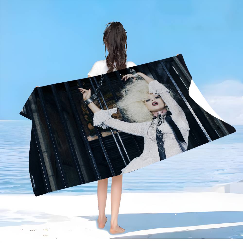 Singer L-Lady G-Gaga Big Microfiber Beach Towels Quick Dry Towel Sand Beach Towels Pool Towel for Travel Swim Pool Yoga