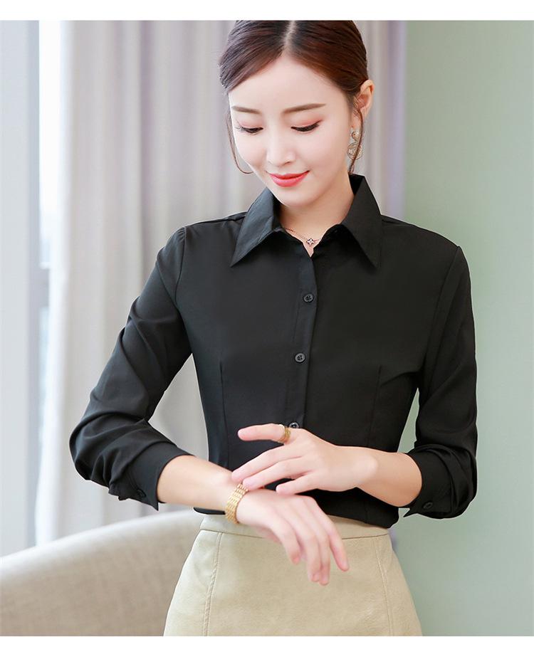 Korean Style Women's Long Sleeve White Blouse - Casual, Plus Size, Anti-Exposure Shirt