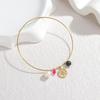Atoztide Trendy Multi-Element Zircon Cross Star Bracelet for Women Stainless Steel Gold Color Bead Bangle Christmas Jewelry Gift