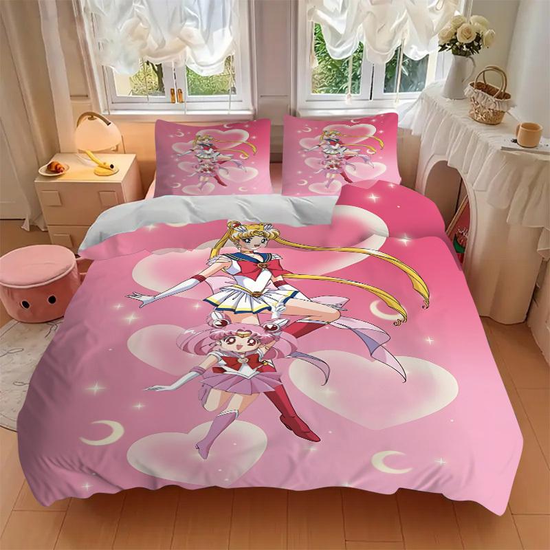 3pcs Sailor Moon Bedding Set. Soft and Comfortable with No Core Included (1x Duvet Cover + 2x Pillow Covers) yy251010174