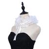 Elżbietańska Falbana Fałszywy Kołnierz Wiktoriański Biały Organzowy Kryza na Szyję i Sztuczne Mankiety Kostiumowe Akcesoria na Halloween