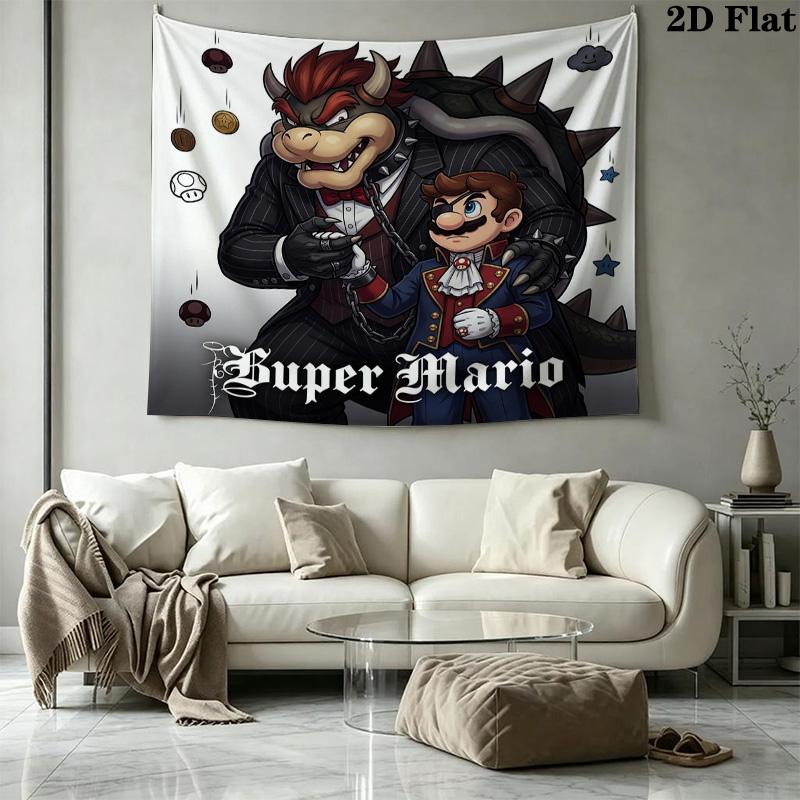 Super Mario Wall Tapestry Aesthetic Wall Hanging Printed Fabric Blanket Decorative Tapestries For Bedroom Living Room Home Decor
