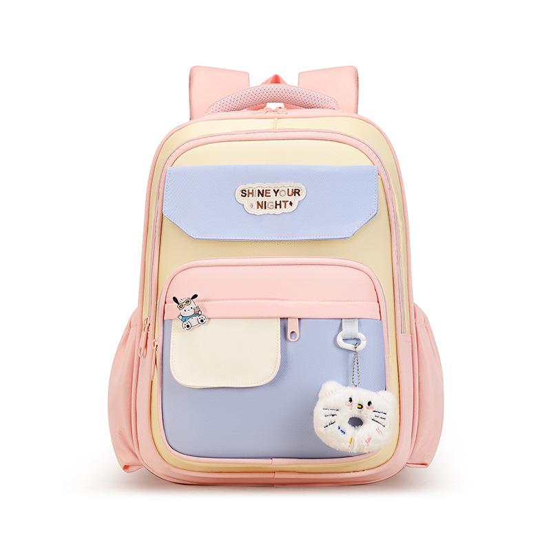 The New Schoolbag Is High-value, Fresh and Sweet, Contrasting Colors, Splicing Backpack Level 1-3, Lightweight Multi-pocket Backpack.