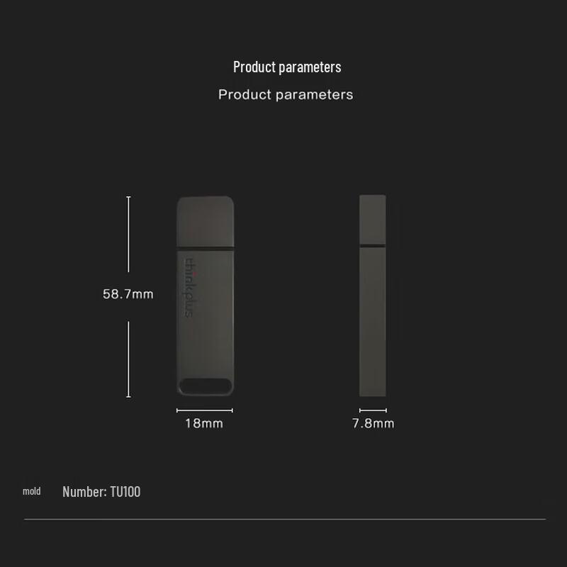 Lenovo TU100 32GB USB 3.1 Gray Metal Flash Drive