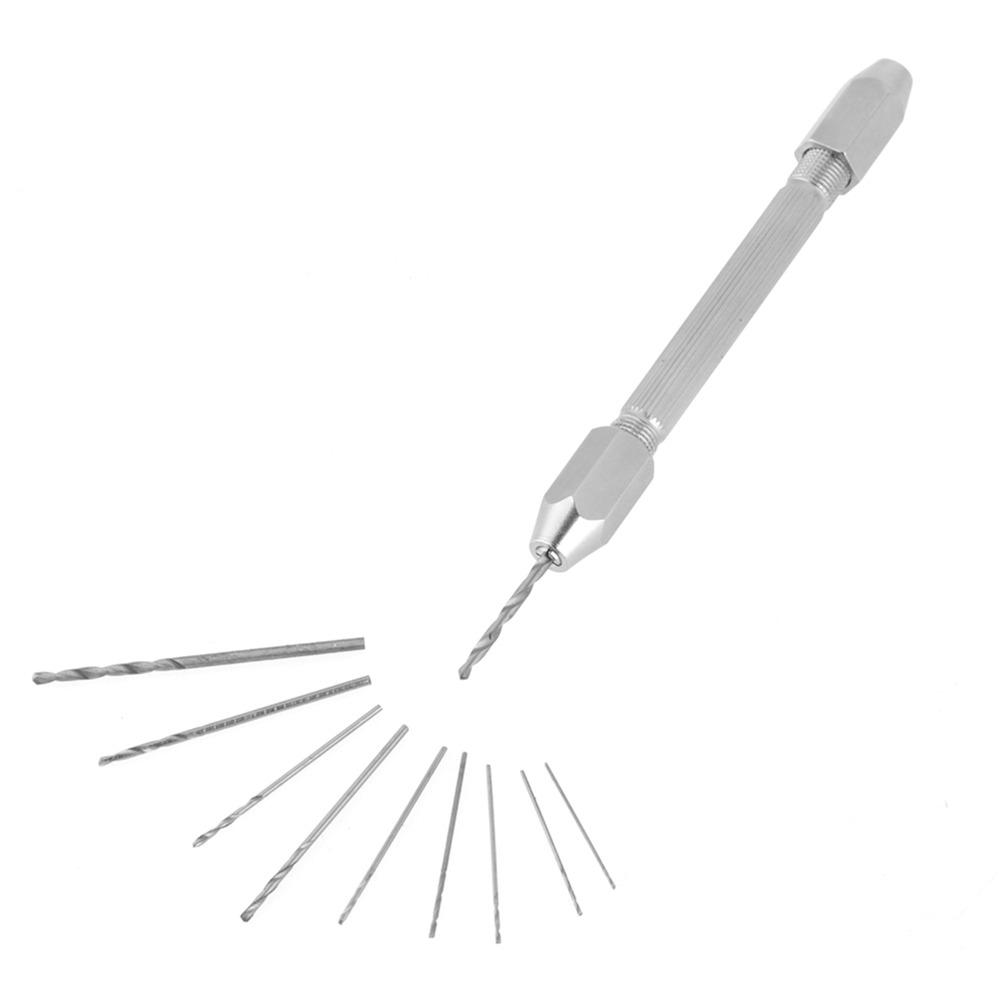 10pcs Double Ended Chuck Micro Twist Drill Bit Set Jewelry Watch Repair Tool Jewelry Making
