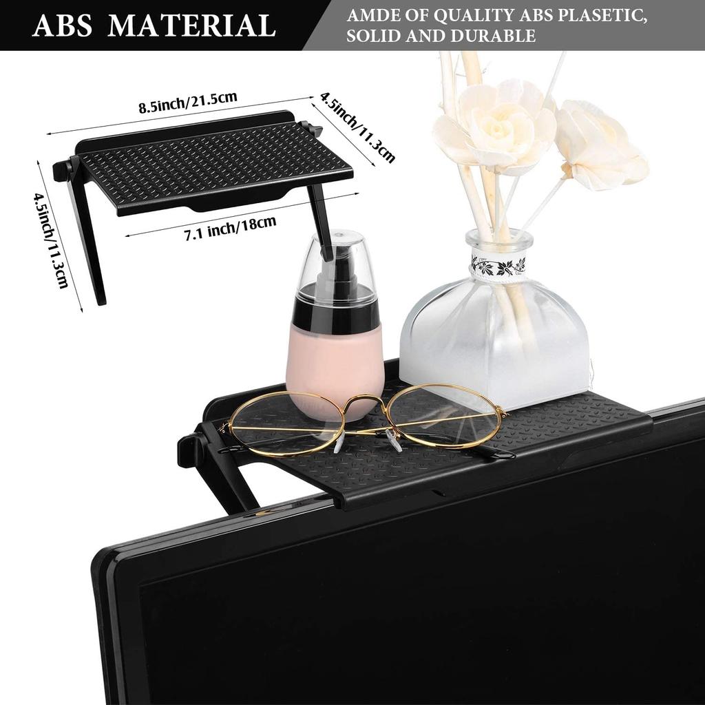 2pcs Tv Top Screen Shelf Adjustable Monitor Top Shelf Storage Bracket Computer Screen Shelf For Media Boxes Game Console Router