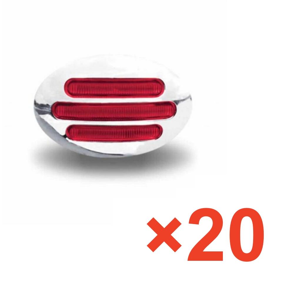 

20 шт. янтарные светодиодные габаритные огни для прицепа, 13 светодиодных индикаторов для грузовиков 12 В, водонепроницаемые задние боковые габаритные светодиодные фонари для грузовика красный