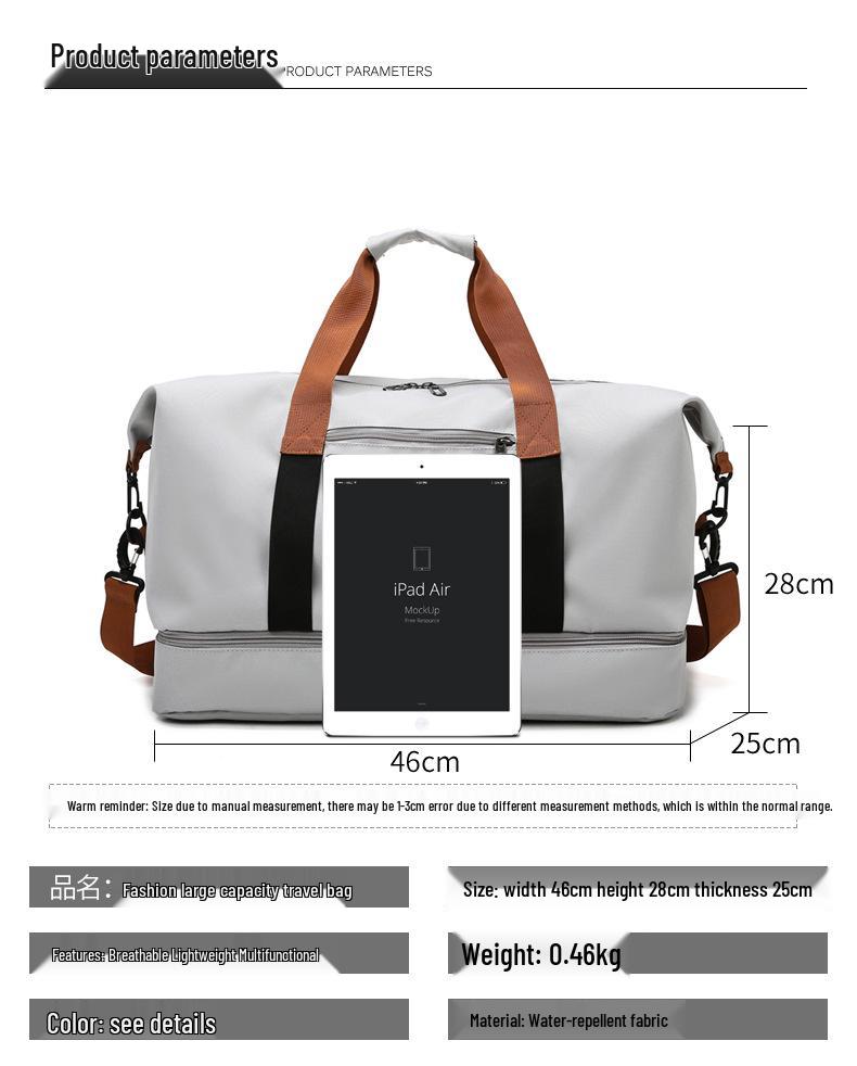 Fitness Travel Bag: Wet/Dry Separation, Large Capacity with Shoe Compartment, Perfect for Yoga and Short Trips