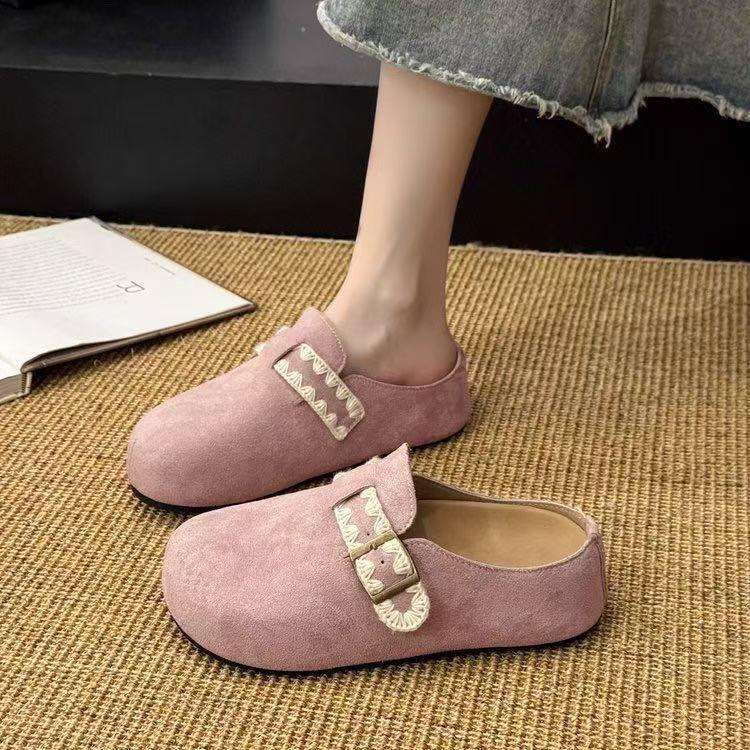 Stylish and Simple Bag Head Slippers Outer Wear 2025 Summer and Autumn New Design Sense Small Height Increase Boken Shoes