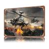 War Thunder Helicopters D Texture Metal Poster Customized Wall Art Tin Sign Gift for Mancave Gaming Room Decoration Man House