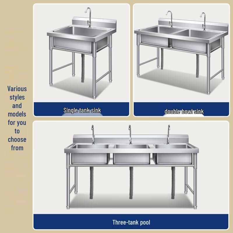 ZISIZ Commercial Single Bowl Stainless Steel Sink