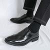 New British Designer Men Pointed Black Lace Up Dress Business Casual Oxfords Shoes Male Wedding Dress Homecoming Footwear