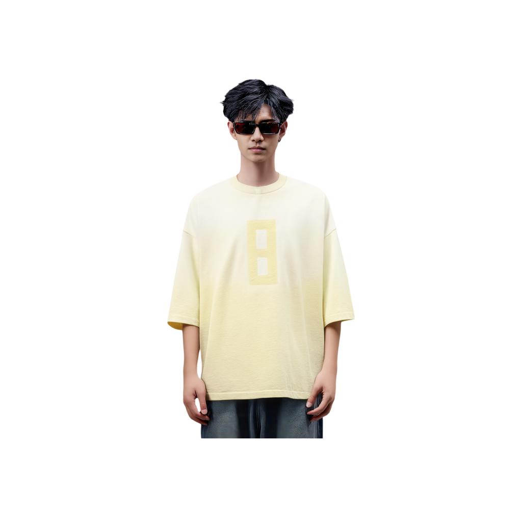 Fear of God Ss24 Ribbed Knit Crew Neck Short Sleeve T-Shirt Unisex Tops Lemon-Cream FG850-070JER-720
