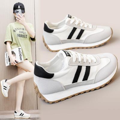 Jcf202 New  Spring and Summer Breathable Color-Blocking Sneaker Casual Women's Shoes Thick Sole Increased Round Toe Korean Style