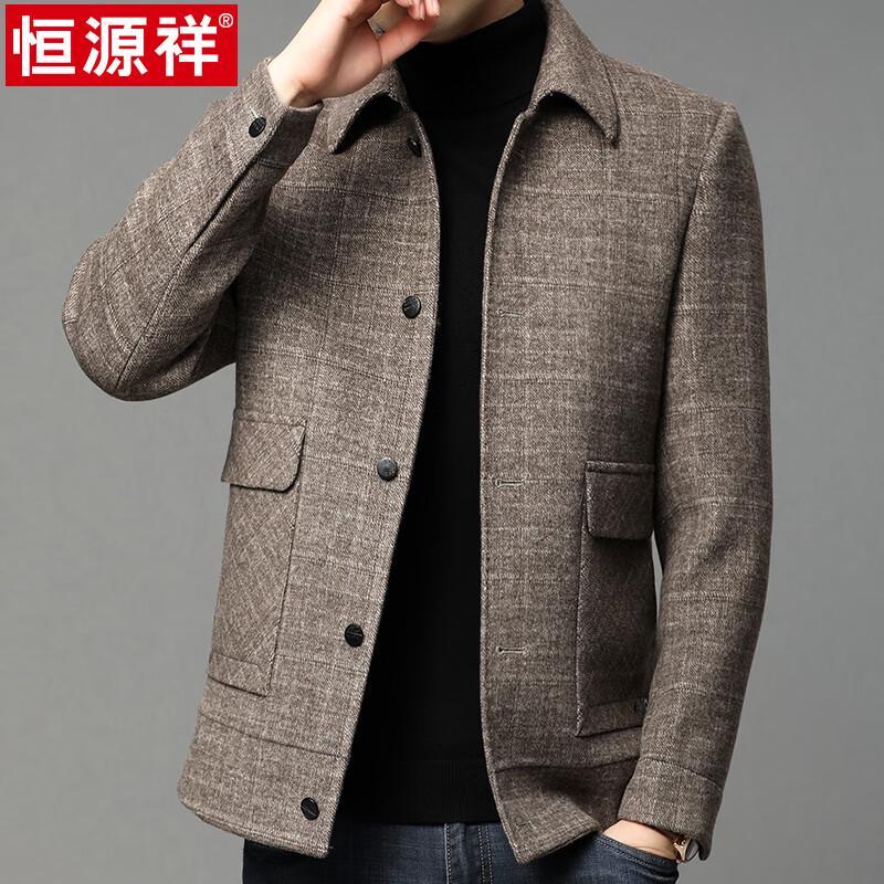 

Hengyuanxiang Men s Wool Blend Short Coat & T-shirts 3XL