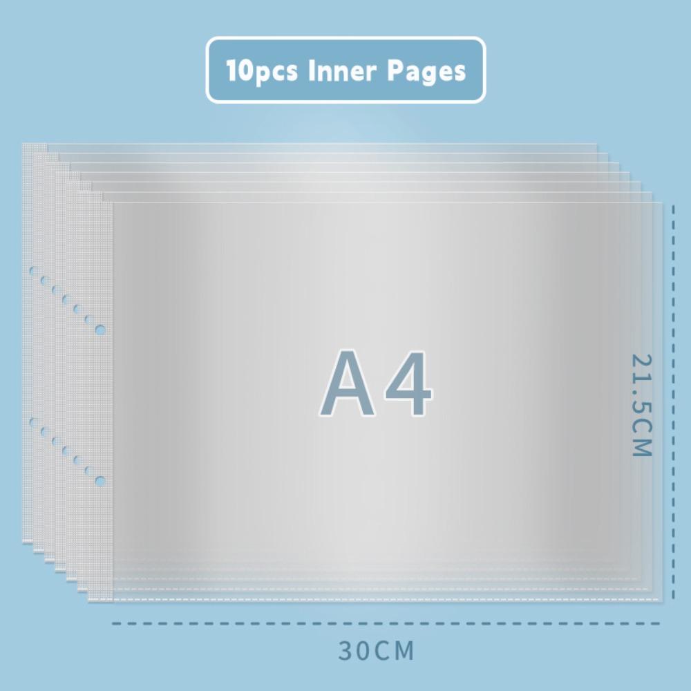 

A5 To A4 File Folder With Insert Pages Foldable Storage Booklet Loose leaf Waterproof Exam Paper Storage Clip School Office