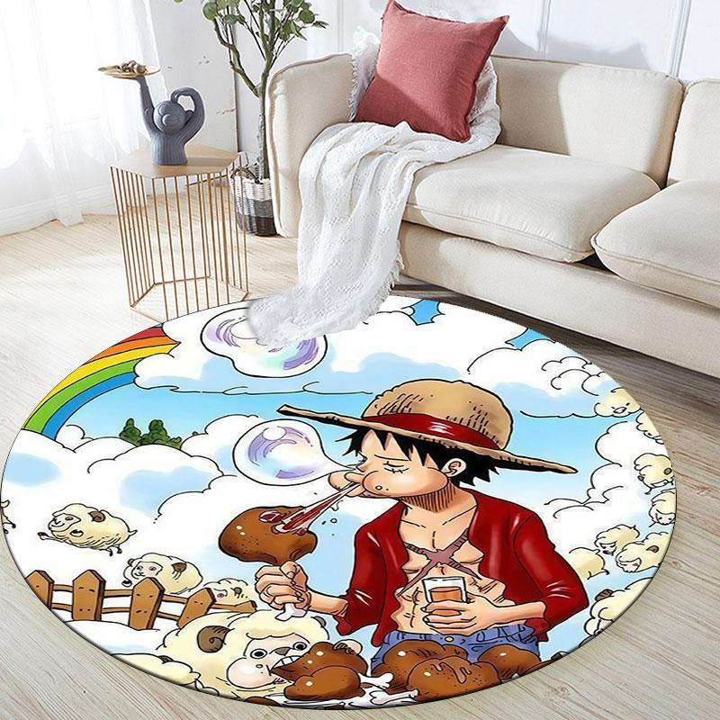 One Piece,Round Area Rug,Carpet Rug for Living Room Bedroom Sofa Playroom Decor,Non-slip Floor Mat