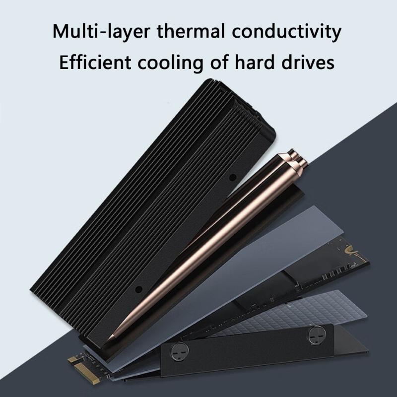 M.2 SSD Heatsink Thermal Pad Heatsink Aluminium Cooling with Silicone Thermal Pad Heatsink 2280 NVME CPU Cooling