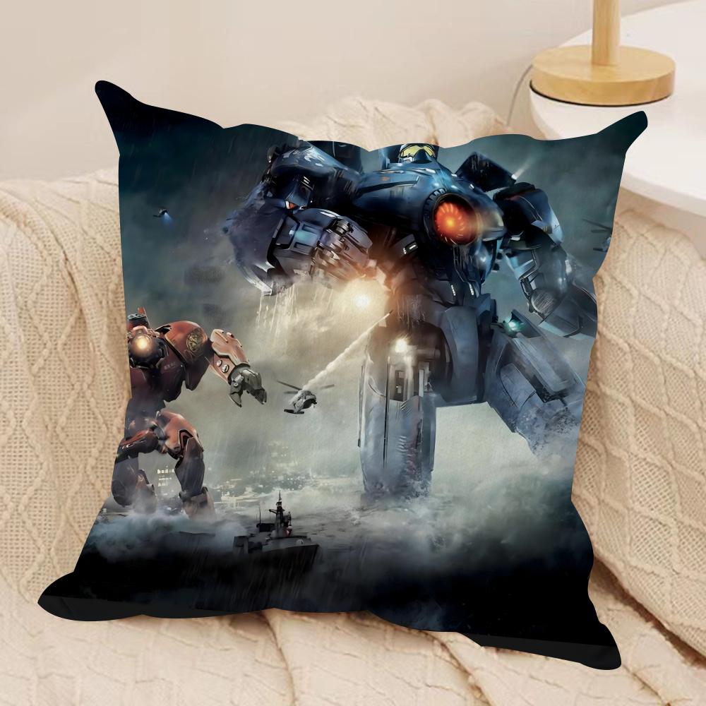 P-PacificS R-Rim Cushion Cover Silky Short Plush Double-Sided Printed Pillow Case for Sofa All Seasons Home Decor Gift