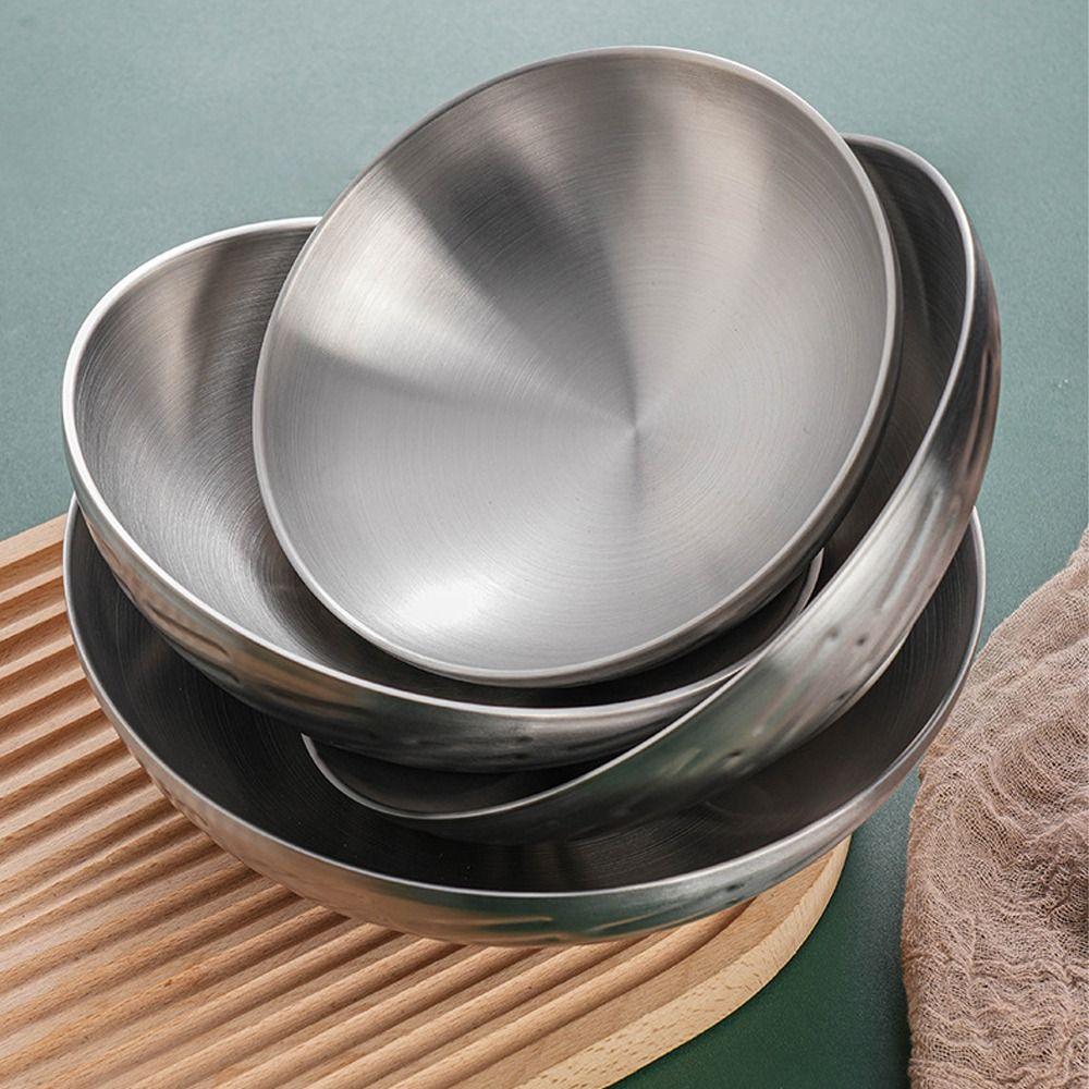 Thickened Korean Ramen Bowl High Footed Soup Bowl Tableware Stainless Steel Bowl For Home Kitchen