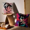 Hot Iegendary Actress A-Audrey Hepburn Pillow Case Double-Sided Printing Short Plush Sofa Cushion Cover Bedroom Bedside Pillow