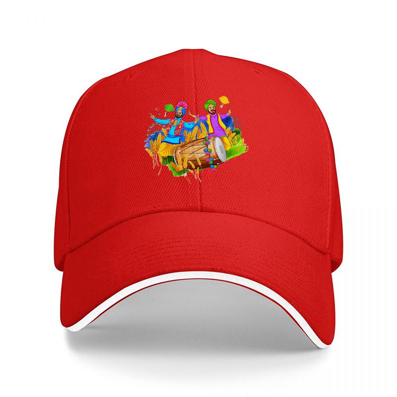 

Colorful Carnival Dancers on Drum Baseball Cap Vibrant Street PerforUnisexce Art Design Black Adjustable Hat with White Trim Adjustable
