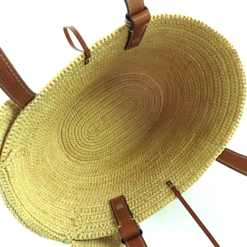 Pristine LOEWE Handbag Elephant Basket Small Raffia Women Used