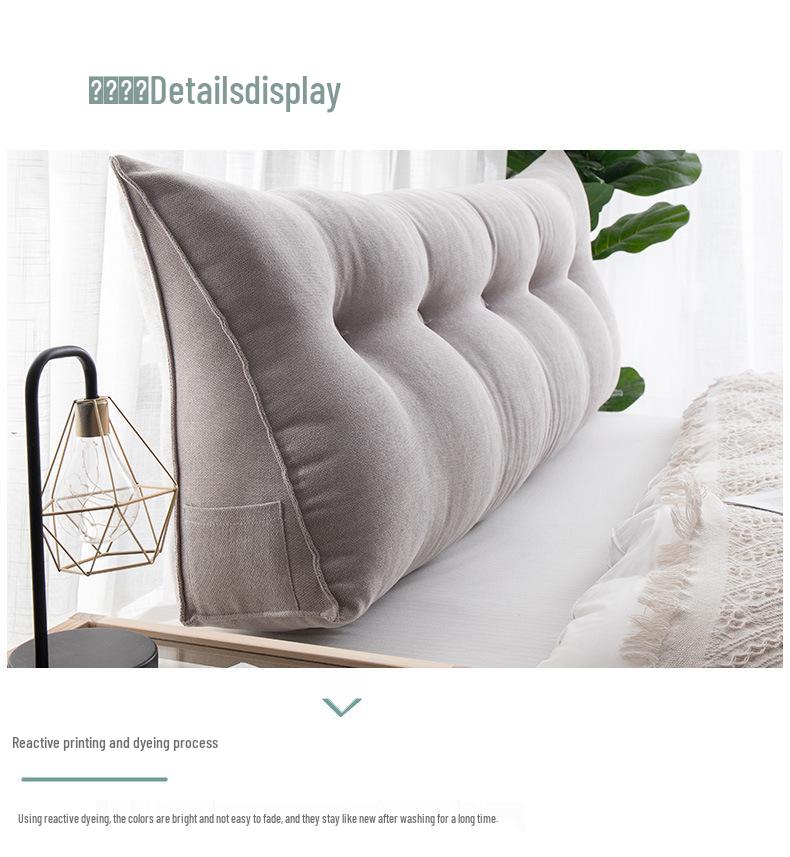 Korean Velvet Nordic Triangle Headboard Cushion: Removable, Washable, Tatami Soft Pack, Lumbar Support, Large Backrest Pillow