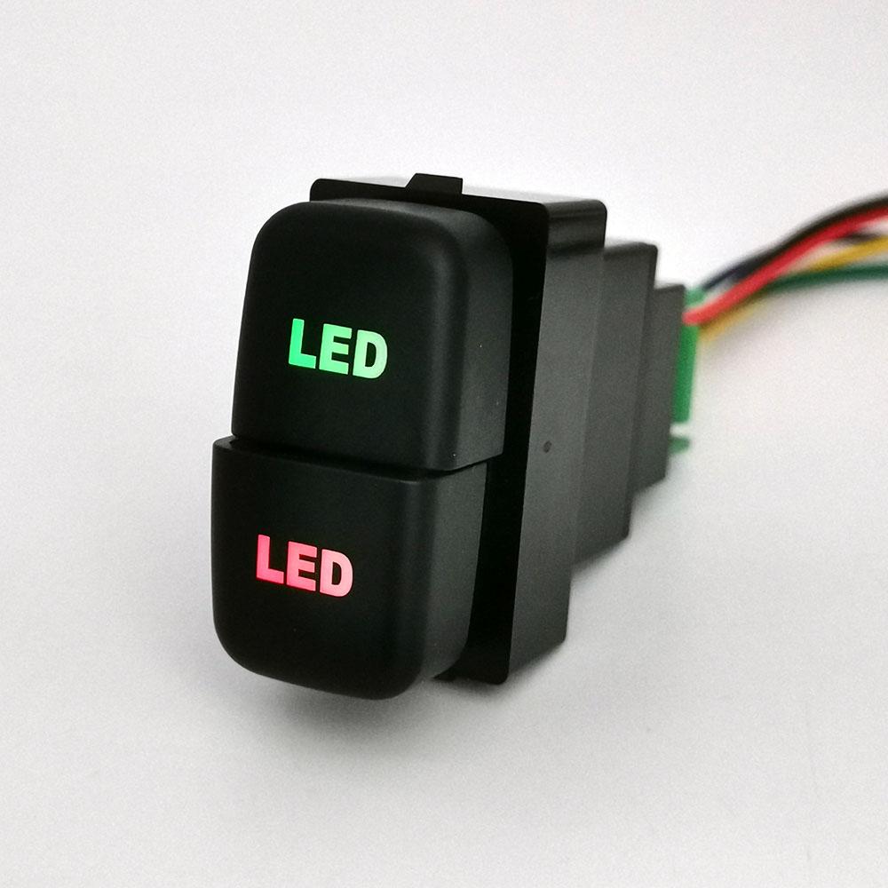 DC12V Car Dual key Switch LED DRL Fan Power on off Radar Switch Button with wire For Mitsubishi Pajero Triton ASX Lancer