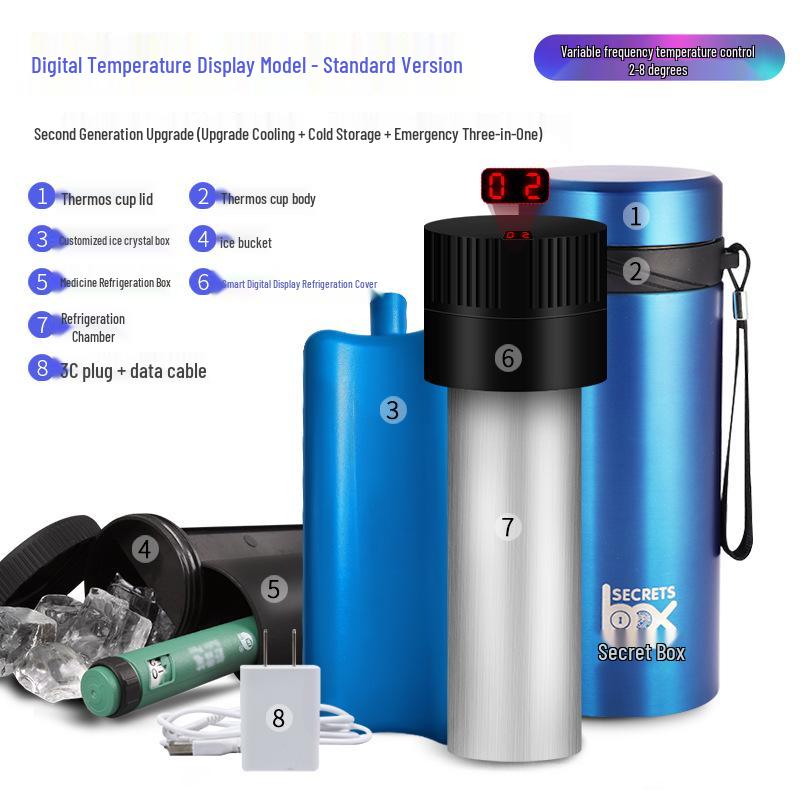 Portable Insulin Cooler Box, Mini Fridge for Medicine and Beverages, Outdoor Car Cooler Cup