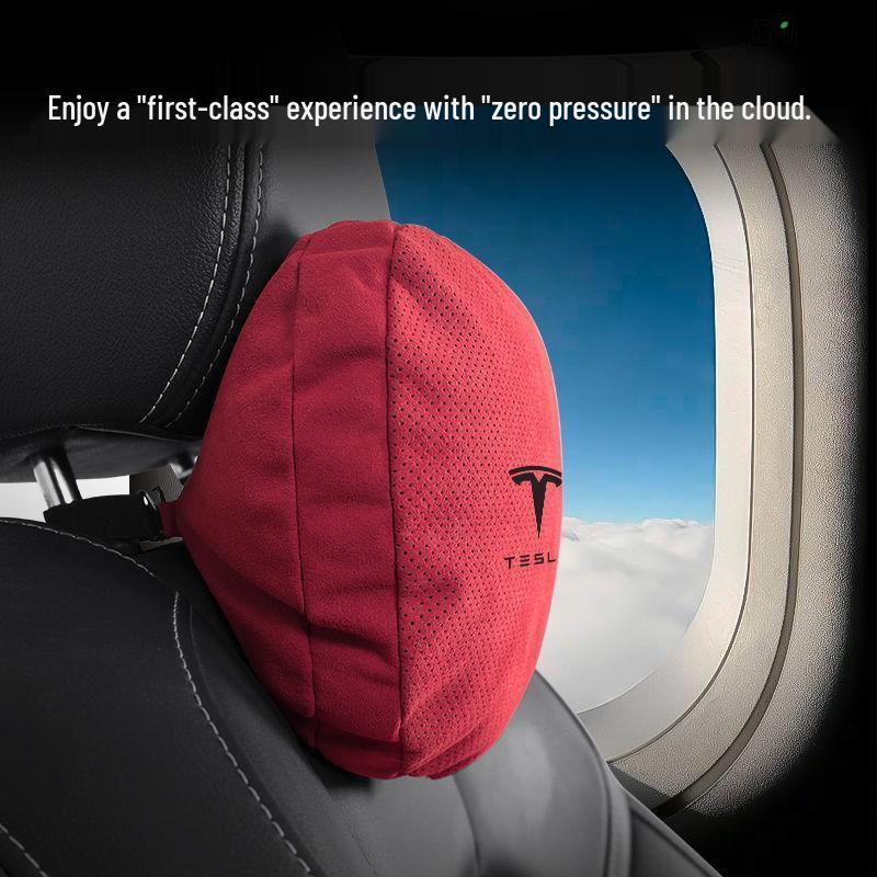 Tesla Model 3/Y Suede Maybach Headrests, Neck & Lumbar Supports