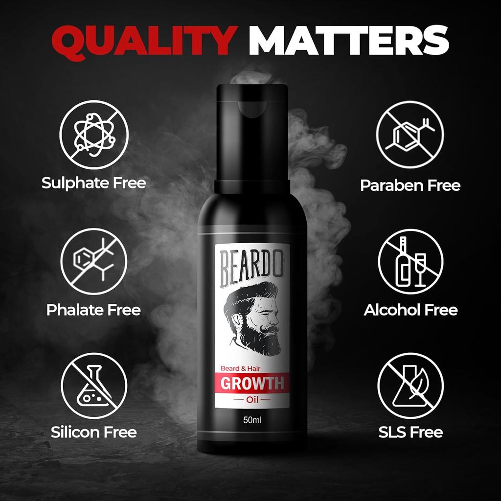 Beardo Beard And Hair Growth Oil 50 Ml For Thicker Fuller Beard Smooth Frizz Free Care For Patchy Uneven Beard