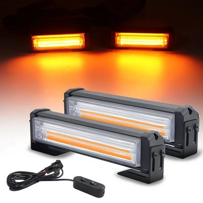 2 In 1 COB Grille Strobe Light 12V Police Strobe Flashing Beacon Blue Red Amber Warning Lights for Vehicles Car Van SUV Offroad