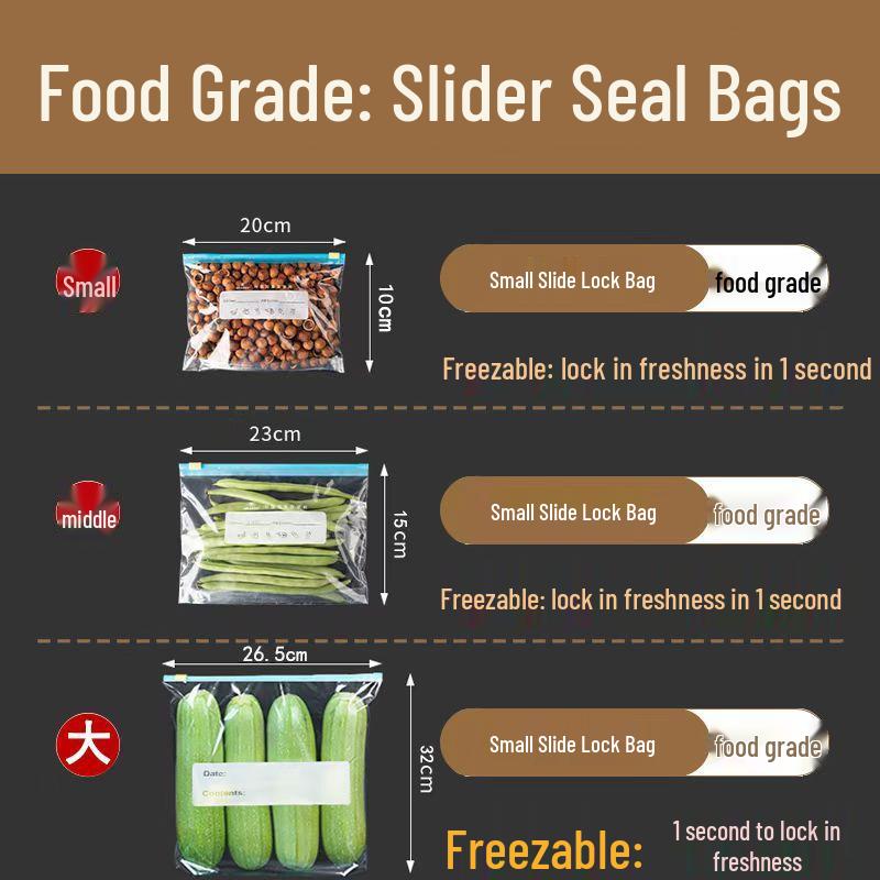 Zipper Lock Freshness Bag for Grains & Cereals – Thickened Design for Refrigerator & Freezer Storage