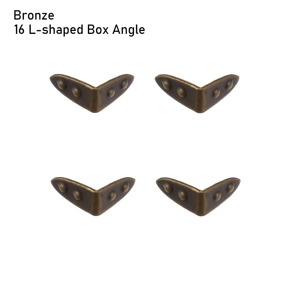 4Pcs Mini Metal Crafts DIY Manual BJD Doll Bags Parts Doll Suitcase Box Case Corner Protector Luggage Trunk Lock Box Accessories