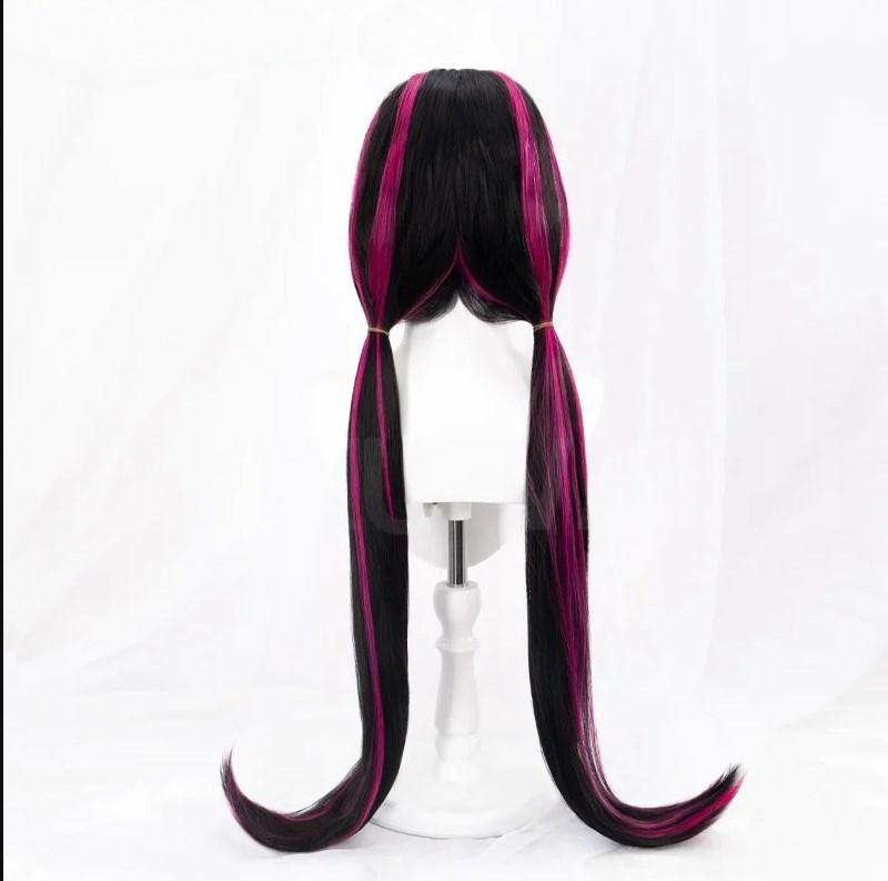 High Quality Movie Draculaura Cosplay Wig Long Straight Black Rose Pink Heat Resistant Synthetic Hair Anime Wigs
