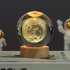 New Moon Crystal Night Light Decorative Quartz Glass Ball Bedroom Table Light, Engraved Model Astronomy Décor, Universe Gift