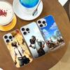 Game P-PUBG B-BATTLEGROUNDS Phone Case For iPhone 17 Pro Max 16 15 14 13 12 11 Water Ripple Silver Protective Cover