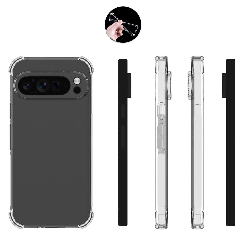 IDEWEI For Google Pixel 9 Pro XL Clear Case Four Corners Airbag Soft TPU Shockproof Phone Cover