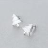 925 Sterling Silver Brushed Christmas Tree Stud Earrings - Festive Pine Design for Women