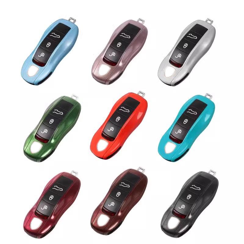 Remote Smart Car Solid Color Abs Key Cover For Porsche Panamera Macan 718 Taycan 911 Cayman Boxster 9ya 971 Car Accessories