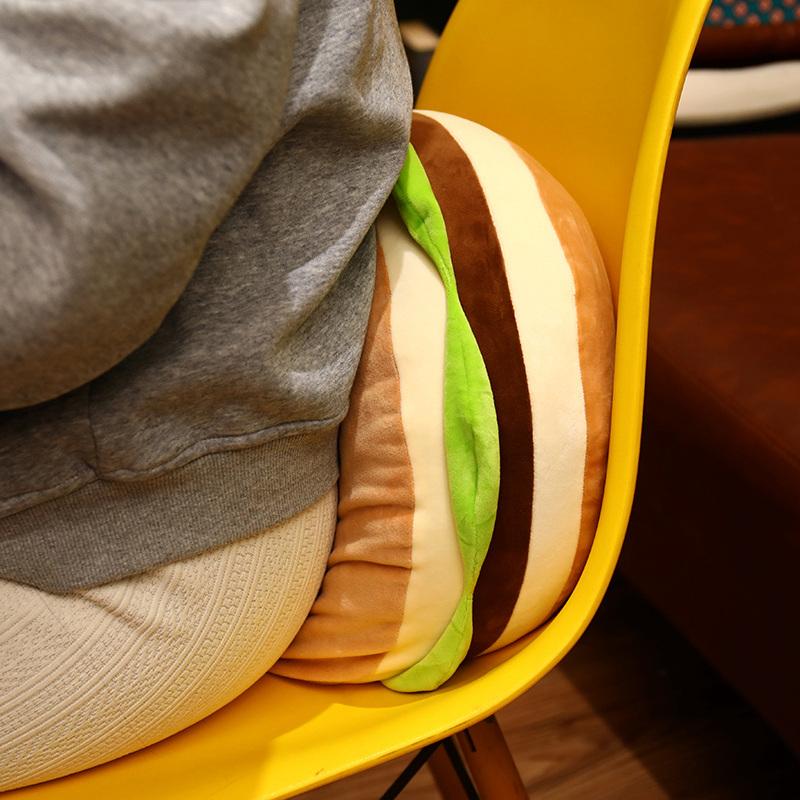 40x40cm Squishy Down Cotton Hamburger Plush Pillow Ultra Soft Stuffed Food Plushie Back Support Head Nap Pillow Gift