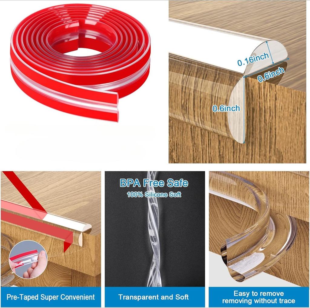 1/2/3M Transparent Corner Protectors Thick Silicone Edge Guards Adhesive Table Cabinet Safety Bumpers Furniture Corner Cushions