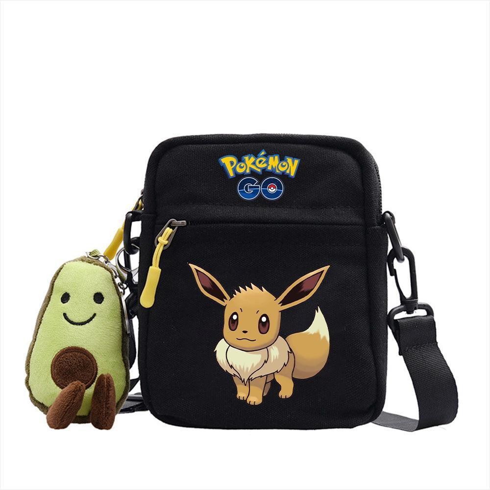 Plecak z anime Pokemon Mała płócienna torba na ramię z kieszenią na zamek do codziennego użytku