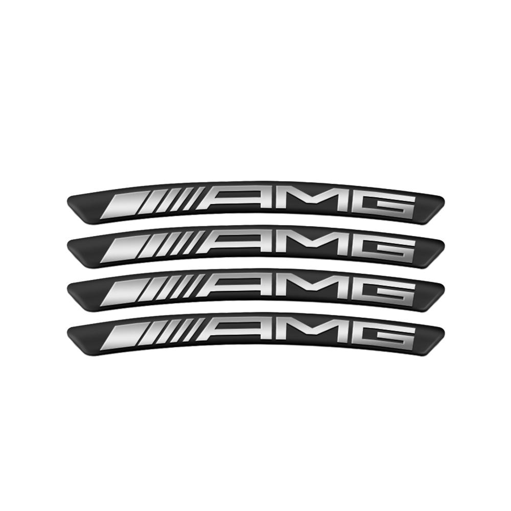 4PCS Car Bagde Wheel Hub Rims Stickers For Mercedes Benz AMG GLC X253 A200 260I W206 W447 W213 W220 S500 W106 CLA W140 W168 W211  ad1