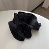 French Elegant Solid Color Scrunchies Black Brown Large Intestine Hair Bands Women Ins Fashion Flower Bud Satin Hair Ties Ropes