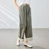 Sweet Japanese Casual Pants for Women In Summer New Style Trousers with Pure Cotton Patch Age Reduction Literary and Fresh Straight Pants